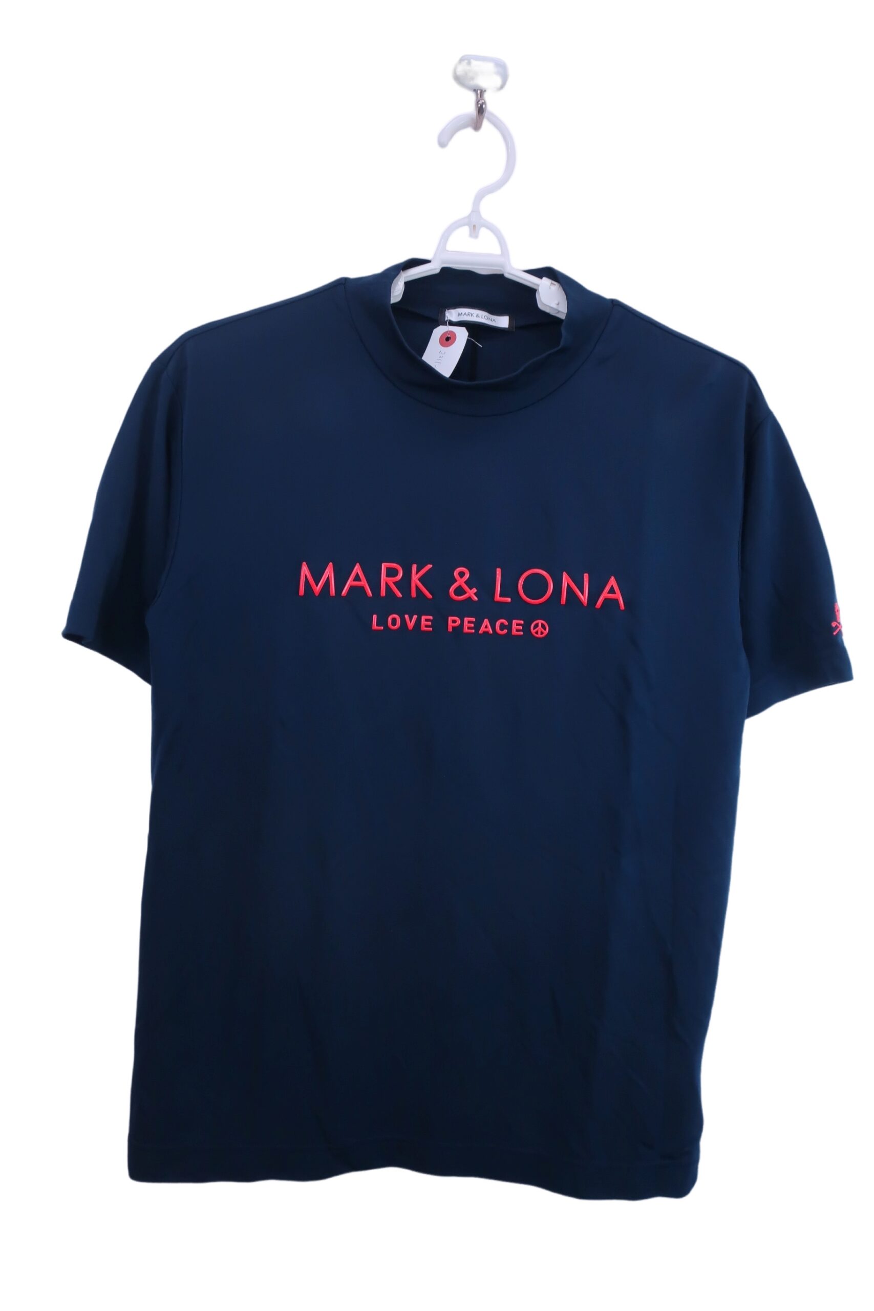 MARK&LONAモックネックシャツ紺メンズ46MLM-1B-AA05