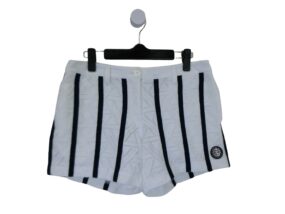 and per se(アンパスィ) ショートパンツ レース 白紺ストライプ レディース L